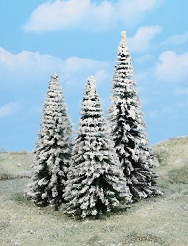 Sapins enneigés Heki de 21 cm (lot de 3) pour décors et maquettes miniatures