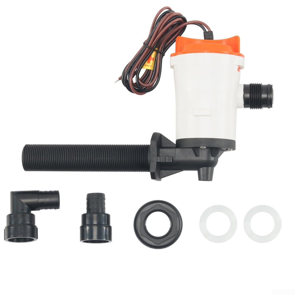 Kit de pompe marine 800 GPH 12 V pour vivier Aérateur submersible pour réservoir de bateau de pêche avec filtre en acier inoxydable 304 et tête de 4 m (B)