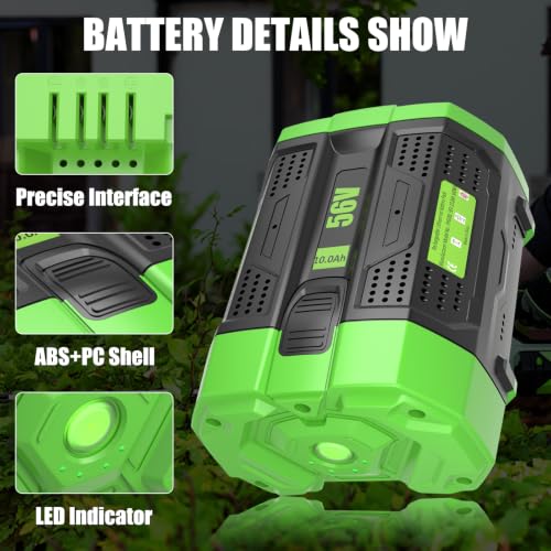 Image of 1Pack 10000mAh 56V Battery and Charger CH2100 Replacement Battery for EGO 56V Battery and Charger Kit,Compatible with EGO Battery 56Volt Cordless Tools(Black)