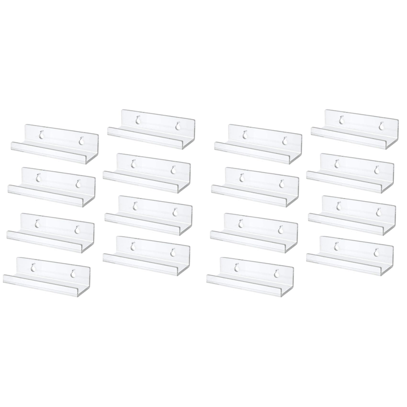 Hndhbfgrt Clear Vinyl Record Shelf Wall Mount 16 Pack,Acrylic Album Record Holder Display,Vinyl Record Shelf Stand