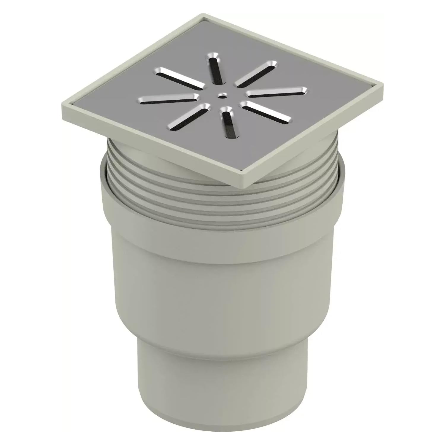 Uponor Aqua Ambient DN 110 Standard Vertical Floor Drain with Stainless Steel Drain Grate