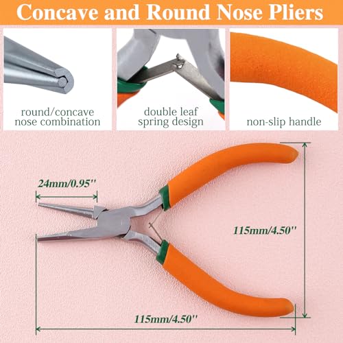 SPEEDWOX Concave Round Nose Piers 4.5" Round Concave Pliers Wire Looping Plier Wire Bending Tools for DIY Jewelry Making Hobby Projects Wire Wrapping Tools Round Nose Pliers for Jewelry Making - Image 4