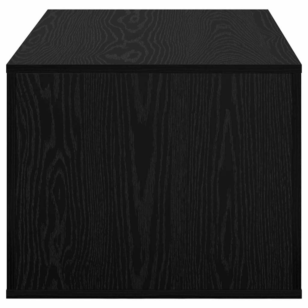 Mesa de centro con aspecto de roble negro, 80 x 50 x 40 cm, material de madera con cajón y estante, diseño moderno, resistente y duradera, para salón, sofá o dormitorio
