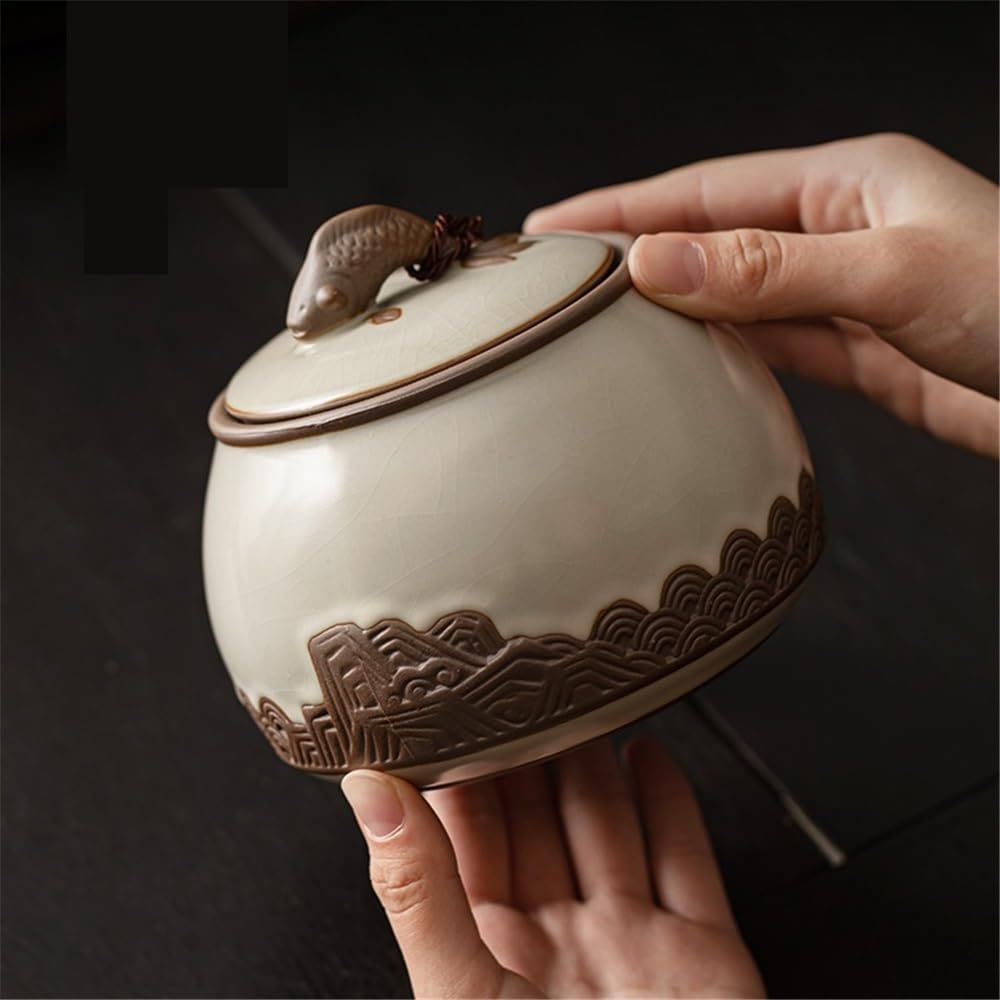 Barattoli di tè Contenitore for il tè in ceramica, contenitore for la conservazione del tè, barattolo con coperchio ermetico for caffè, zucchero, noci, erbe aromatiche, spezie Contenitore per la conse