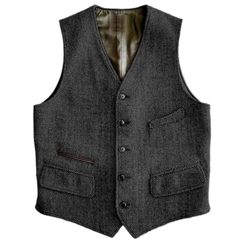 Men's Formal Suit Vest V-Neck Business Casual Groom Groomsmen Adjustable Back Vest2