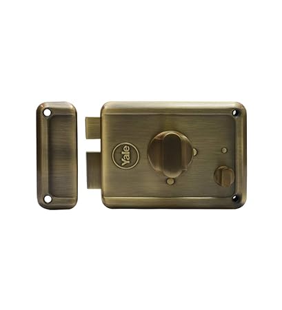 YALE Rim Lock with Two Deadbolts, TT with Regular Key, Painted