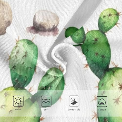 Cotton Girls Underwear Toddlers Watercolor Green Cactus White Cute Panties Girl Florals Kids Undies Briefs 2t3