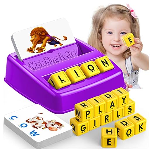 LET'S GO! Educational Games for Kids Ages 4-8, Matching Letter Game for Kids Toys for 3-8 Year Old Boys Girls for 4-8 Year Old Girls Boys Preschool Kindergarten Educational Spelling Toys Purple