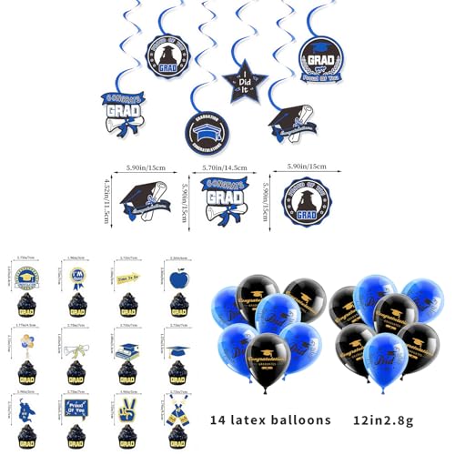 Image of Graduation Decorations 2025 Blue and Gold Class of 2025 Congrats Grad Backdrop Banner for Graduation Party