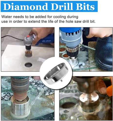 Image of Luomorgo 100mm /4 inch Diamond Hole Saw | 1.1 inch Cutting Depth, Diamond Drill Bits, For Glass Ceramic Marble Porcelain Tile, Granite Quartz Gemstone