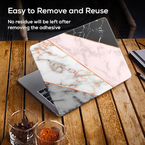 Image of Galaxsia Marble Pattern Top+Wrist Pad Vinyl Laptop Skin /Sticker /Cover Upto 15.6 Inches Laptops Laminated-Removable-HD Quality Compatible for Hp-Dell-Sony-Lenovo-Asus etc.(15x10 Inches)