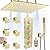 NPYSVSSS Luxury Overhead Rain Shower System with Full Body Jets,16 Inch Ceiling Multi Head Shower System with Handheld Sprayer and Thermostatic Valve Kit, Can Use All Functions At Once, Brushed Gold