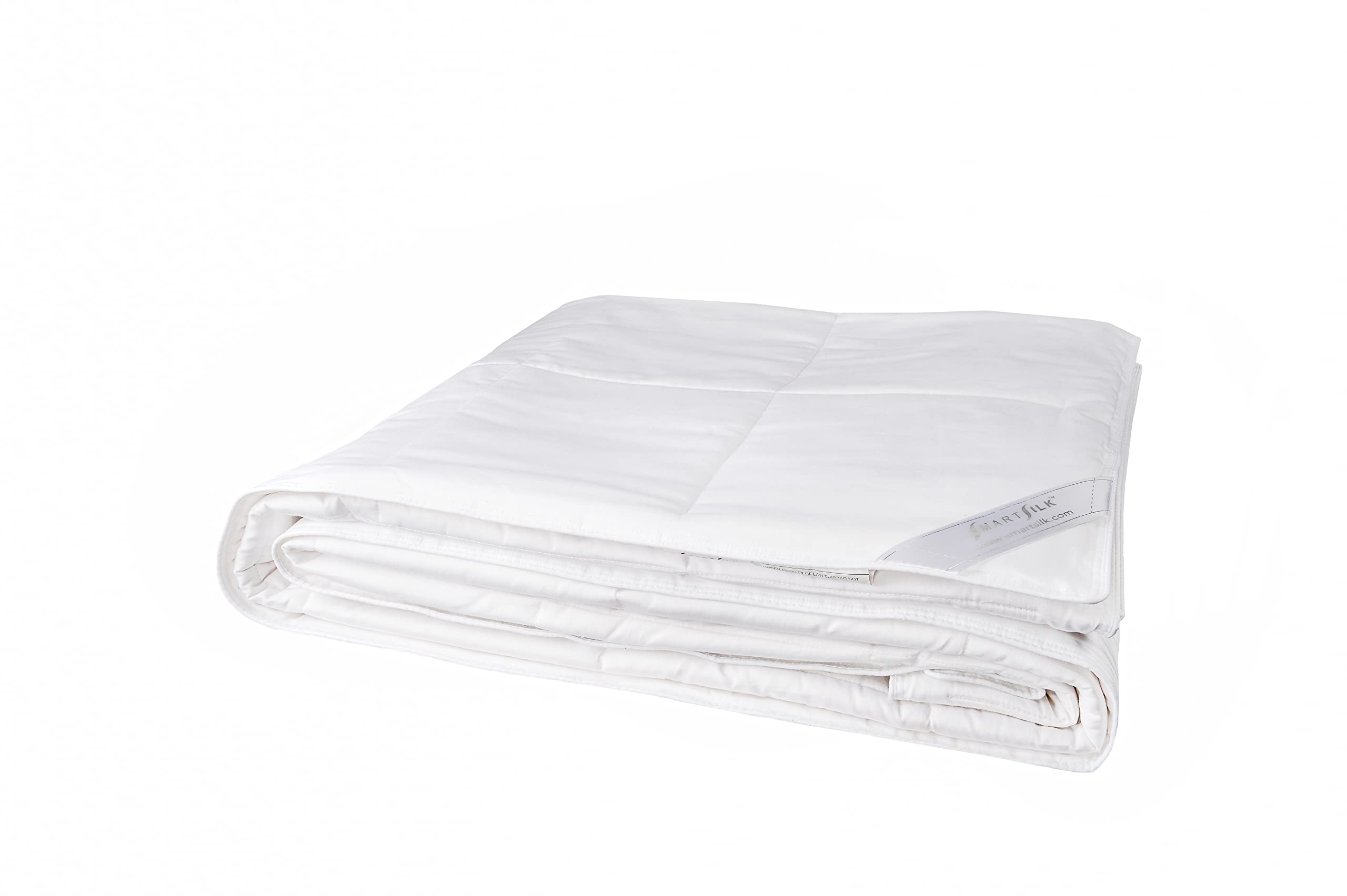 SMARTSILKTwin Comforter, Lightweight Bed Comforter Made from Pure Cotton and Tussah Silk, Naturally Cooling Comforter, Allergy-Friendly Twin Size Comforter, White, 66 x 84 inches