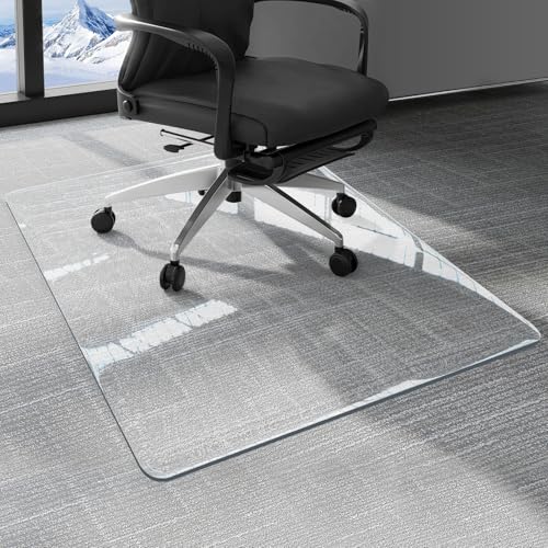 KAISLE Office Chair Mat for Carpet, 32x48 Clear Heavy Duty Plastic Rolling Chair Mat, Under Computer Desk Floor Mat Protector for Carpeted Floors, Can be Used on Carpet or Hard Floor