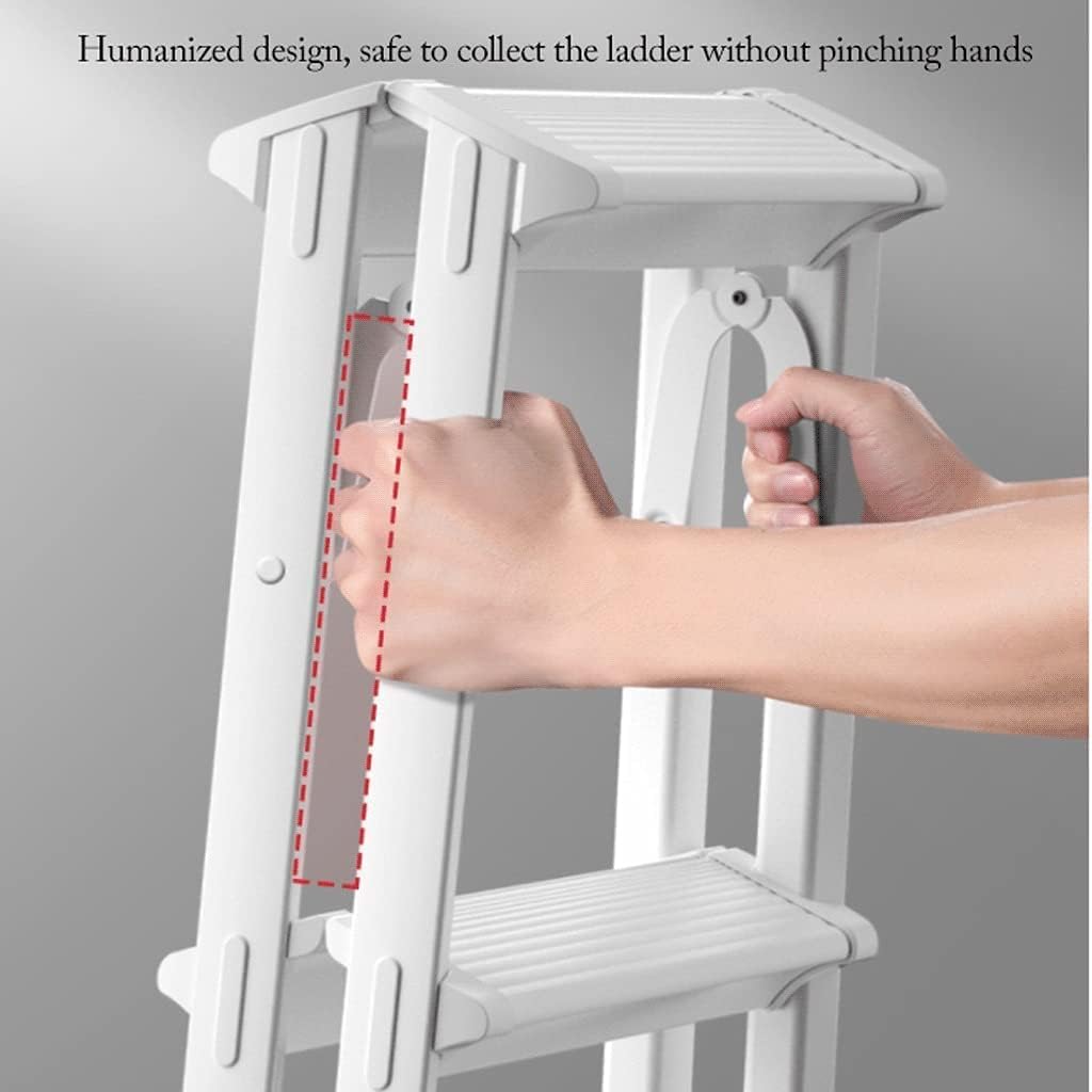 Portable Step Stool Folding Step Ladder Portable Work Bench Aluminum Step Stool with Anti-Slip Wide Pedal (C)