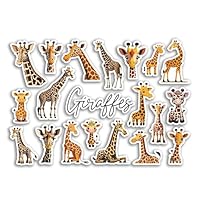 A5 Sticker Sheet Giraffe Vinyl Stickers - Safari Wild Cartoon Animals Scrapbooking Travel Label Friend Girls Boys Aesthetic #81507