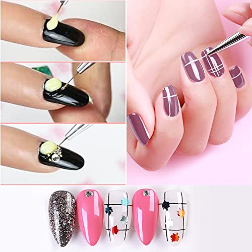 Vipith Acrylic Nail Art Brushes,10 Pcs Nail Art Point Drill Drawing Pens Nail Gel Polish Painting Art Design Brush Pen Set Diamond Acrylic Handle,Nail Dotting Pen For Salon Diy Manicure #TOP5