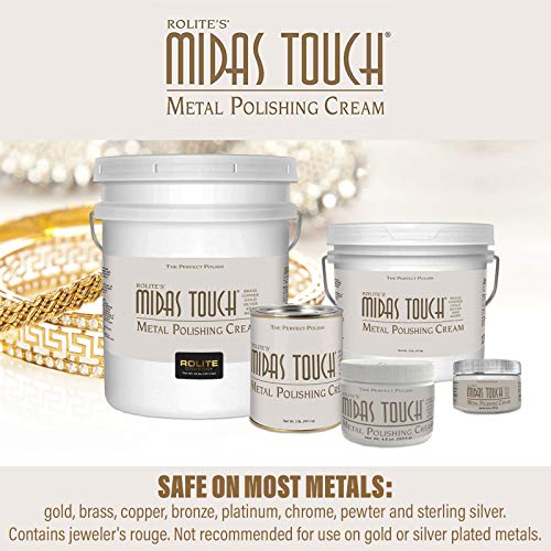 Rolite - Mtmpc45Z Midas Touch Metal Polishing Cream - Cleaner And Polishing Rouge For Sterling Silver, Gold, Brass, Chrome, Copper, And Other Metals, Non-Toxic Formula, 4.5 Ounces, 1 Pack #TOP1