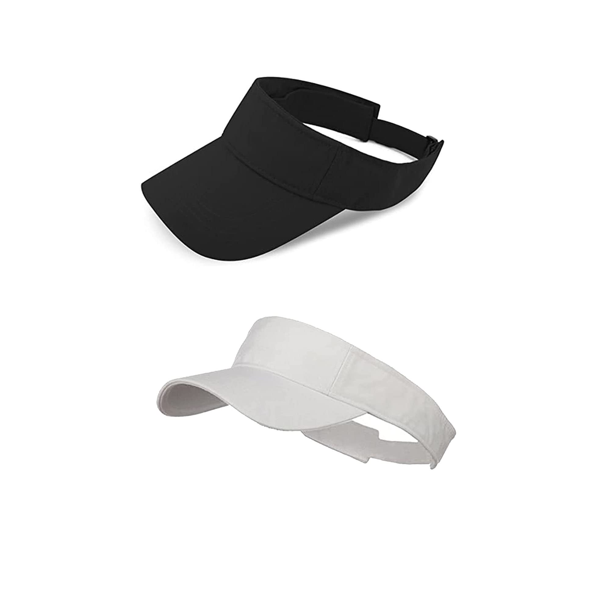 Men's & Women's Cotton Adjustable Visor Cap (Pack of 2)