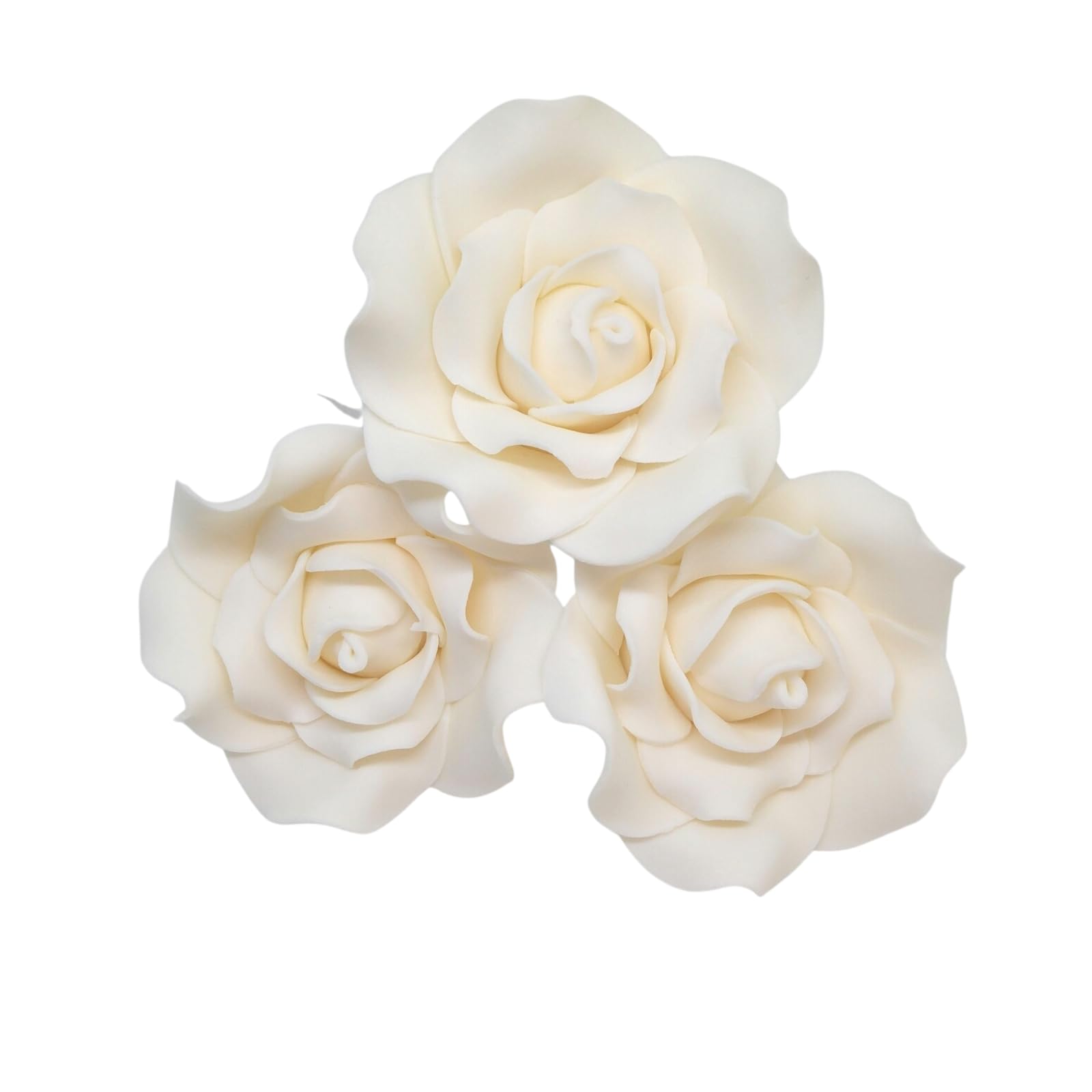 Sugar Roses - Sugar Paste flowers - Cake Decoration Toppers - Weddings - birthdays (3 x 2 1/2", Ivory)