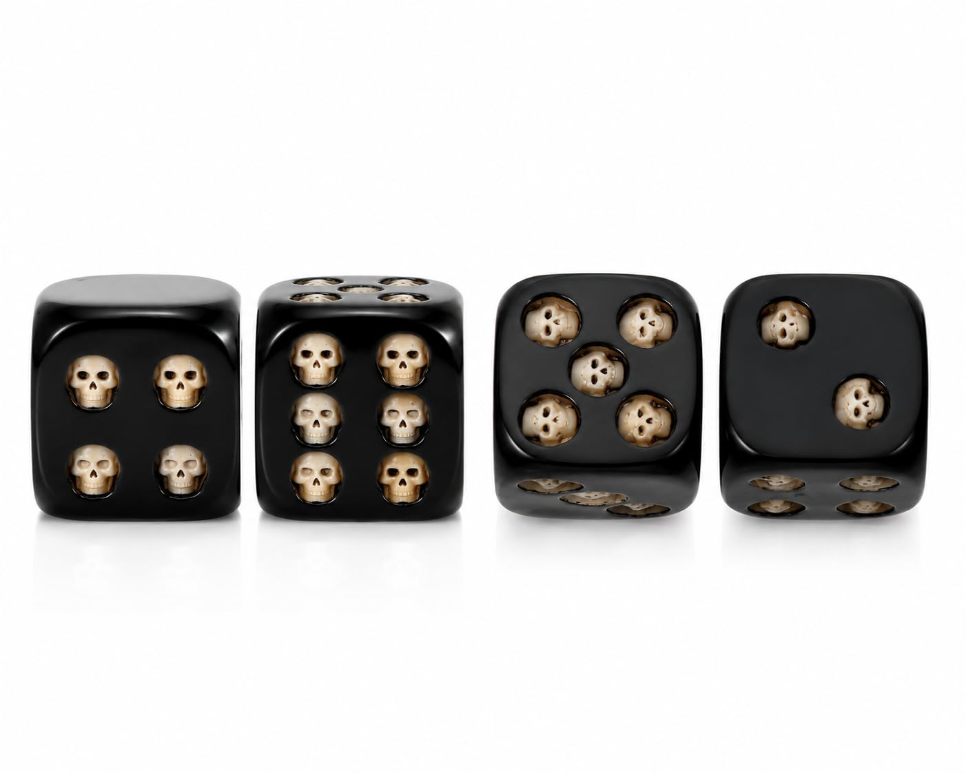 VICASKY Dice Set Skull 5 Pieces 6 Sided Gothic Skull Dice for Adults Great for Entertainment