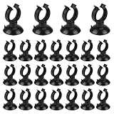Ztolbriy Aquarium Saugnäpfe, 25 Stücke Saugnapf Aquarium Halter Clips, Schwarz Standard Saugnäpfe Aquarium Heizstabhalter Klammern für Verschiedene Aquariengrößen