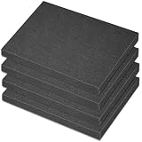 Polyurethane Foam Padding, 4 PCS 16 x 12 x 0.5 Inch Black Soft Cuttable Packing Foam Inserts for Cases...