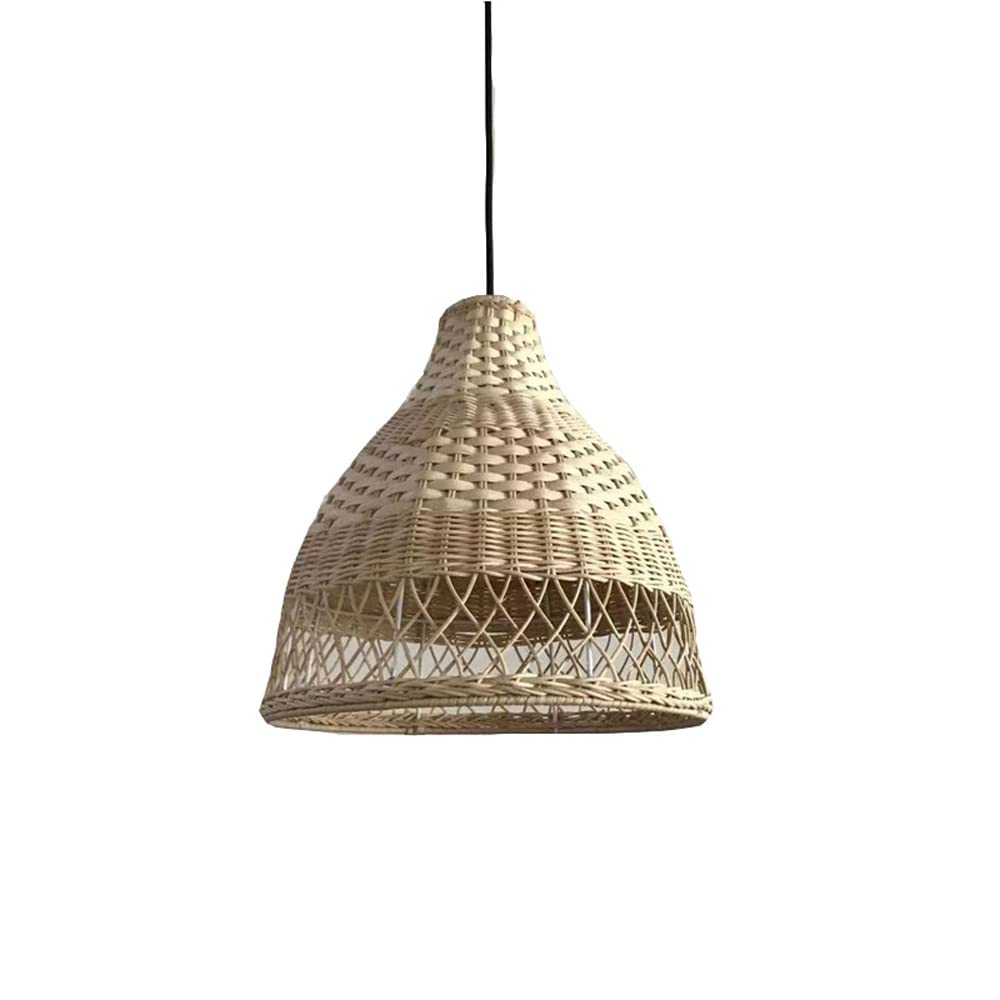 Suspension en rotin naturelle pour éclairer une table de cuisine