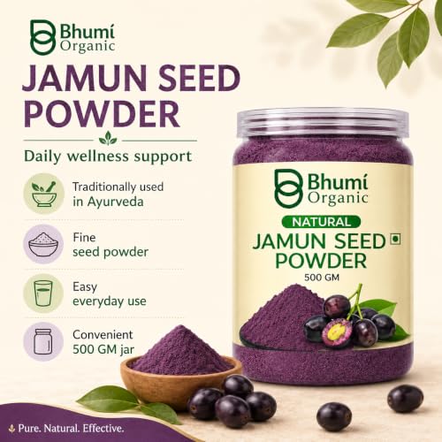 Image of Ayurveda Jamun Seed Powder, 500 gm | For Diabetes, Herbal Supplement