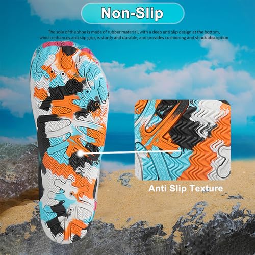 Image of Beach Water Shoes for Women Men Quick Dry Non-Slip Wide Toe Hike Barefoot Footwear for Beach Pool Aqua Swim Surf Walk