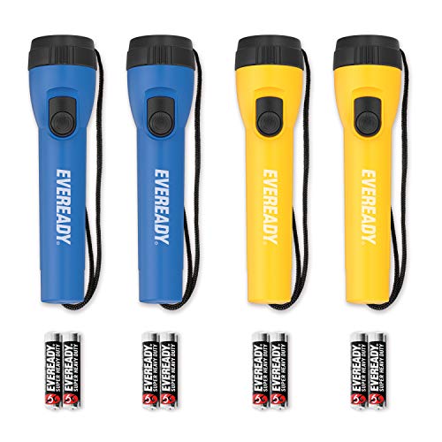EVEREADY-LED-Flashlights-4-Pack-Bright-Flashlights-for-Emergencies-and-Camping-Gear-Flash-Light-with-AA-Batteries-Included-BlueYellow-4-Pack
