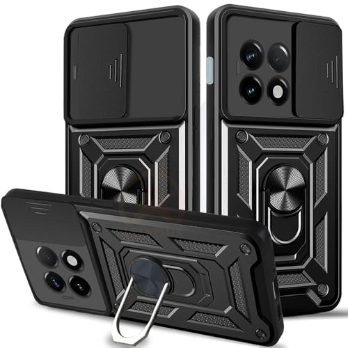 Image of Armor Bumper Back Cover Case for OnePlus 11R 5G Rotating Camera Cover, Ring Holder & Kickstand | Heavy Duty & 360 Degree Protection OnePlus 11R 5G Back Cover (Black)