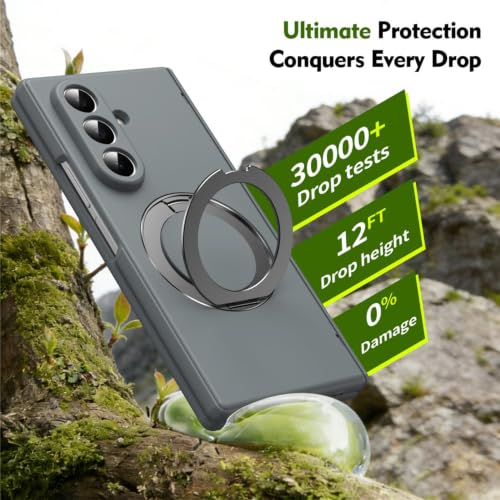 Image of TechTrendz for Samsung Galaxy Z Fold 8 Ultra Case with Metal Kickstand Z Fold 8 Ultra Magnetic Case Built-in Screen Protector and Hinge Protection Slim Phone Case Cover - Grey