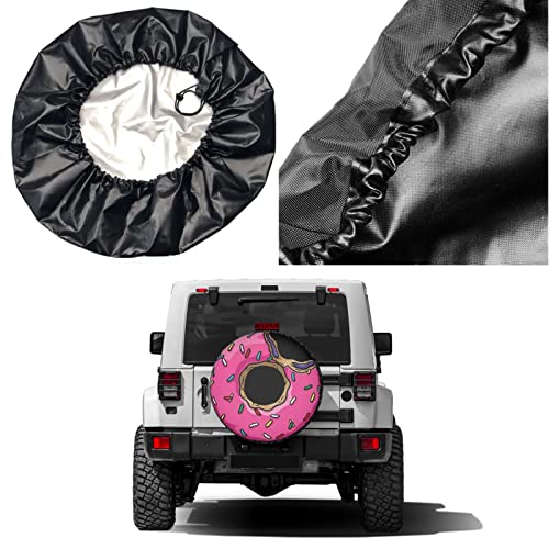Image of Donut Spare Tire Cover Dust-Proof Wheel Tire Cover Fit Trailer, RV, SUV and Many Vehicle 15 Inch