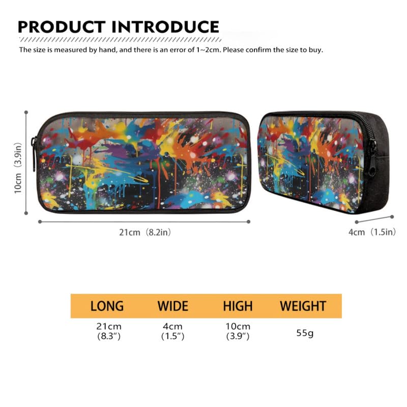 Colorful Art Splash Print Backpack Shoulder Lunch Bag and Pen Case Bag Set Rainbow Abstract Graffiti Pattern 3 Pcs Travel Laptop Backpack Fit for Gifts for Men & Women4