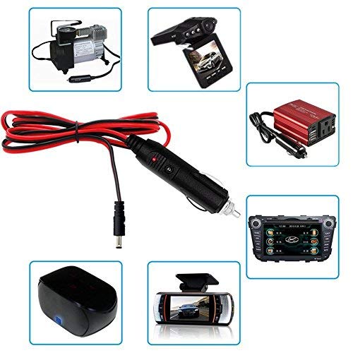 Cavo di Alimentazione Automatica per caricabatteria da Auto DC, 12-24V 4FT Accendisigari per Auto Maschio Spina per DC Cavo di connessione per Lettore Dvd Portatile, DVR per Auto