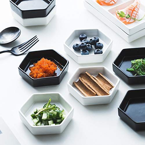 Sizikato 4 Ciotoline In Ceramica Retrò A Righe – Da 10 Cm Per Salse, Snack, Sushi, Dessert E Frutta - 5