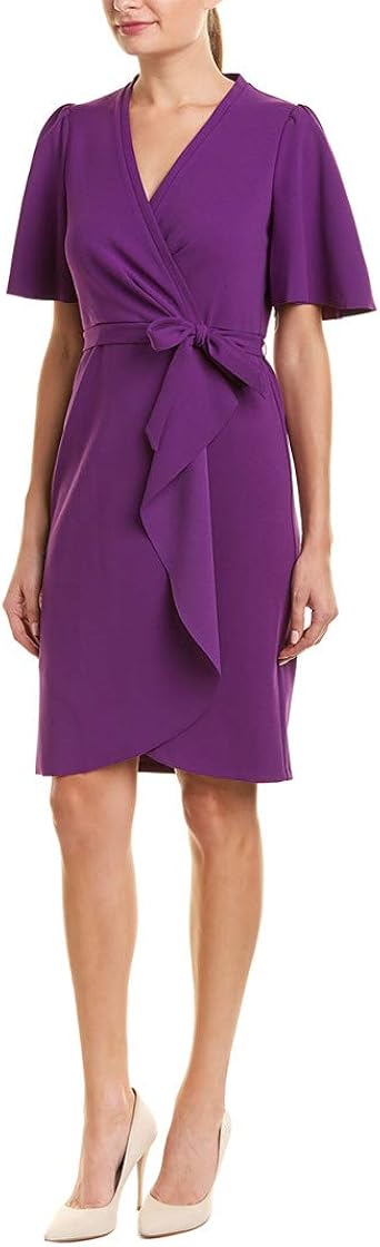 Crepe Faux Wrap Dress at Amazon ...