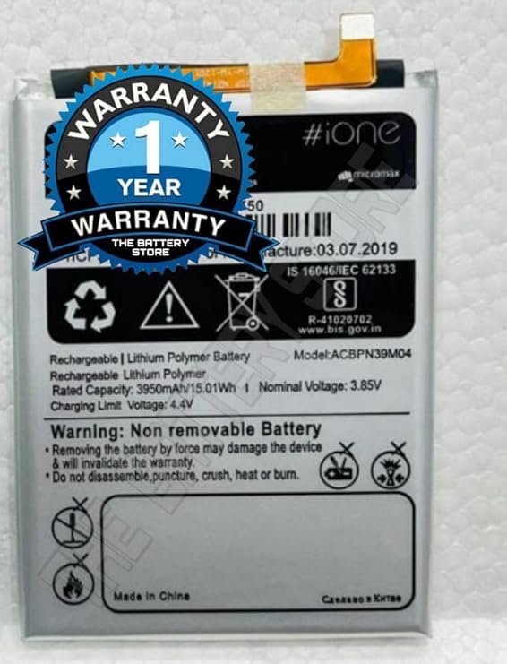 Image of THE BATTERY STORE Orignal ACBPN39M04 Battery for Micromax Ione Note N8305 (ACBPN39M04) Battery with 1 Year Warranty ** (PPP201)