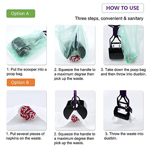 Image of Pets Empire Poop Scooper for Large Small Dogs | Dog Potty Picker | Portable Dog Poop Pickup | Potty Animal Waste Cleaner, Sanitary Dog Waste Pick Up Dispense with Steel Lock (Small Size)