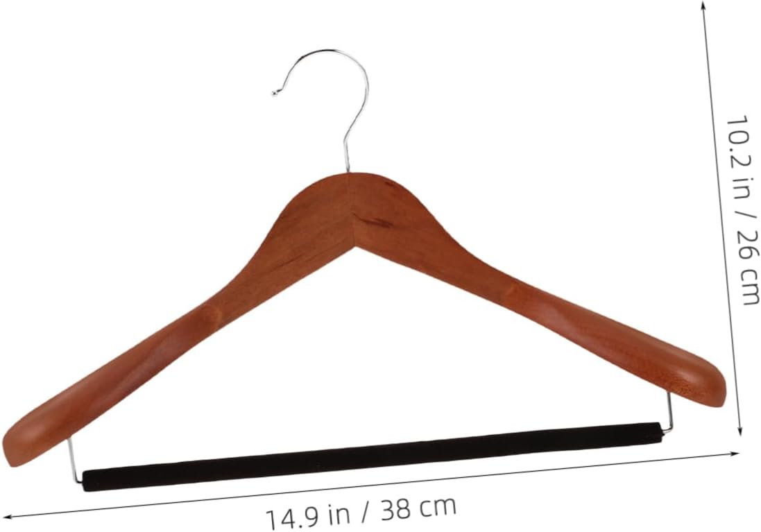 Cabilock Wide Shoulder Wooden Suit Hangers for Women Heavy Duty Solid Wood Coat Rack Detachable Pants Bar Non- Design for Jackets and Coats Organization