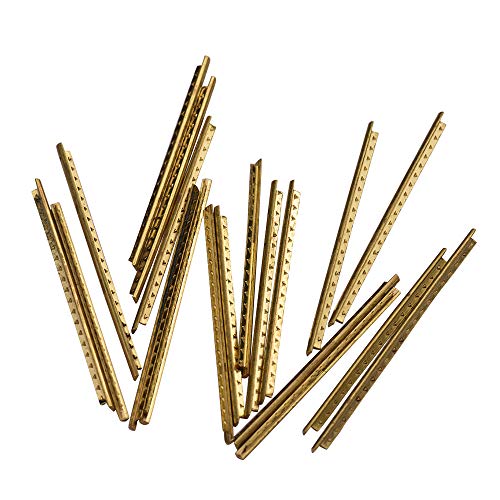 HUIOP Brass Fret Wire,19pcs 2.2MM Brass Guitar Fret Wire Fretwires for Classic Guitar Fingerboard, Gold