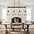 Kitchen Island Lighting Ceiling 4-Light Dining Room Light Fixture Hanging, Rustic Linear Chandelier with Solid Wood Modern Kitchen Pendant Light Over Island Farmhouse Dining Light Metal Lampshade