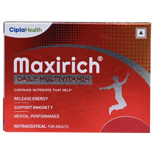 Image of Cipla Maxirich Daily Multivitamin (30 Softgels) For Men & Women With Essential Nutrients, Vitamins, Minerals, Anti-oxidants For Building Immunity & Energy (3)