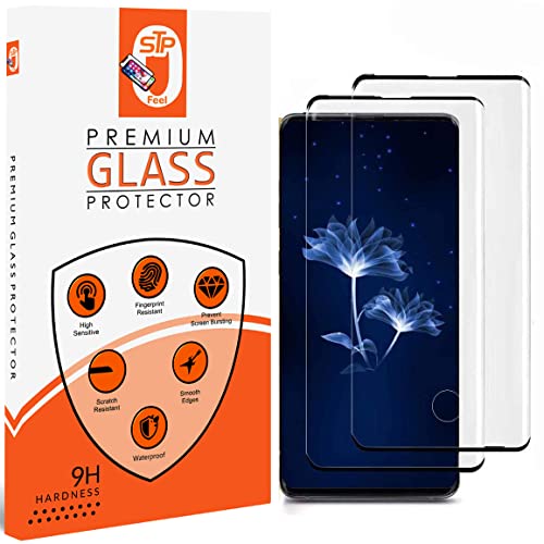 Image of STP FEEL Advanced Black Border Tempered Glass Protector for Samsung Galaxy S10 Pack of 1 Full Edge to Edge Screen Protector Guard Protector with Easy Installation Kit