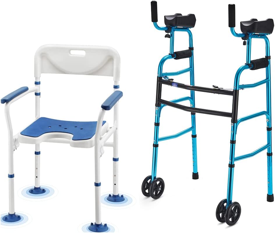 GreenChief Shower Chair with Arms and Back Adjustable