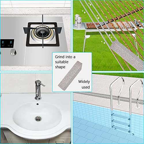 4Th Pumice Stone For Toilet Bowl Cleaning,Scouring Stick Powerfully Clean Away Limescale Stain,Hard Water Ring, Calcium Buildup,Iron&Rust. Remover For Tile/Bath-Tub/Kitchen Sink/Grill - 6 Pack #TOP2