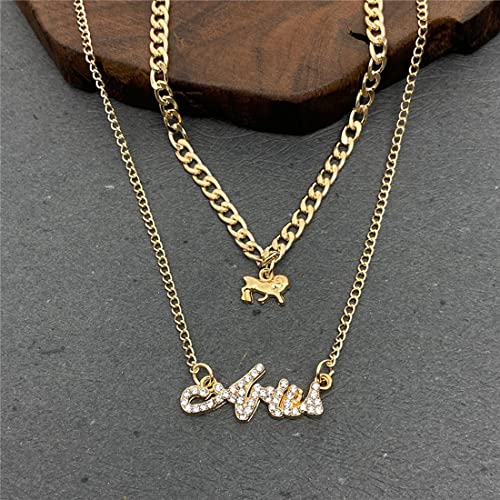 Aries Astrological Layered Necklace