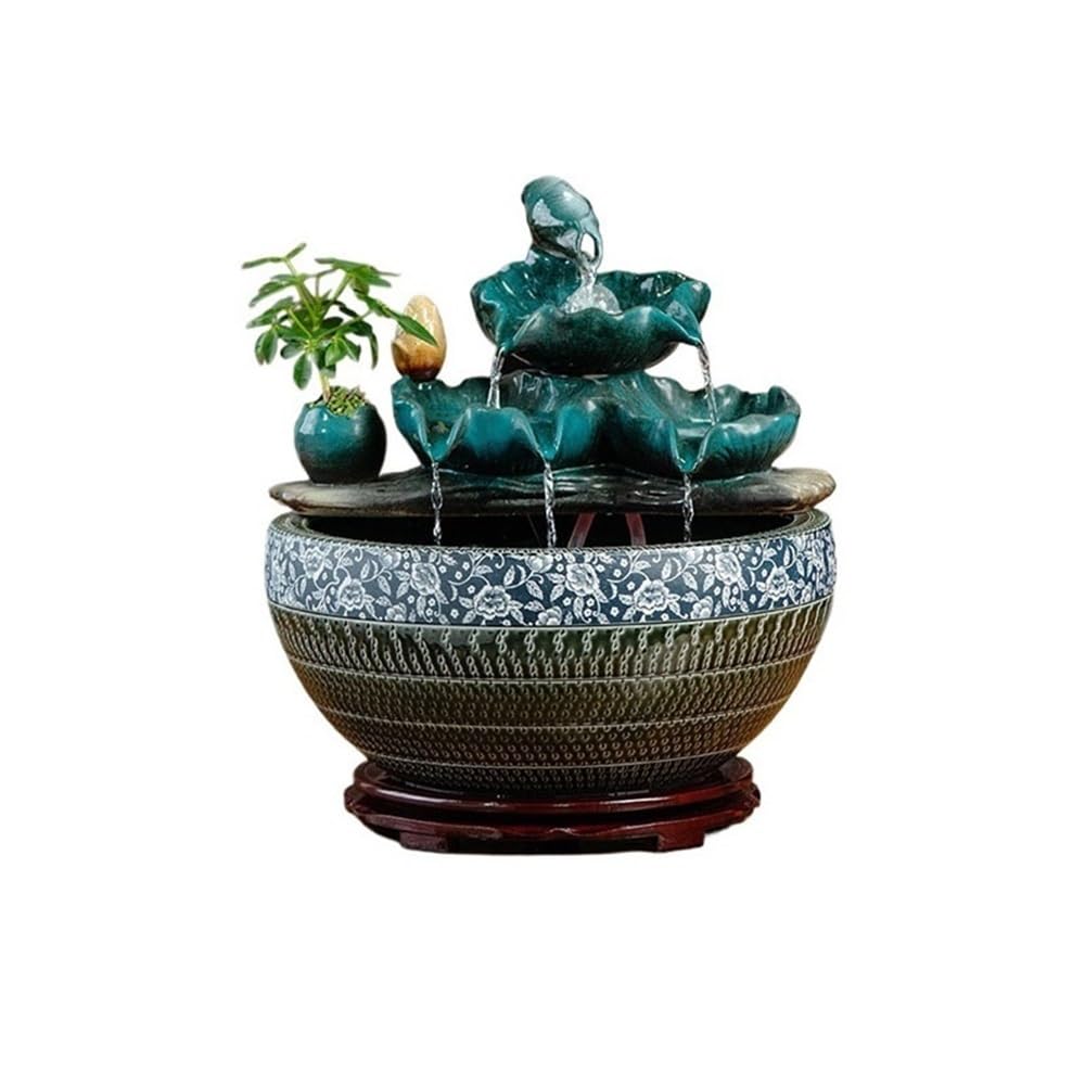 ZTHYSHOZ Tabletop Fountain Waterfall Tabletop Fountain Waterfall, Indoor Water Feature Desktop Simulation Scenery Decoration(Large)