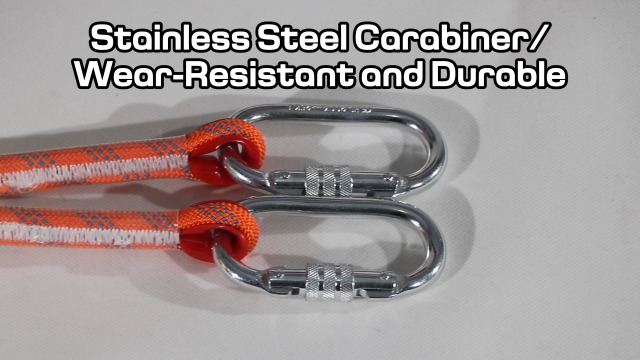 Corda Da Arrampicata 20m 10mm - Con 2 Moschettoni, Per Alpinismo E Campeggio, Sicurezza 1000kg